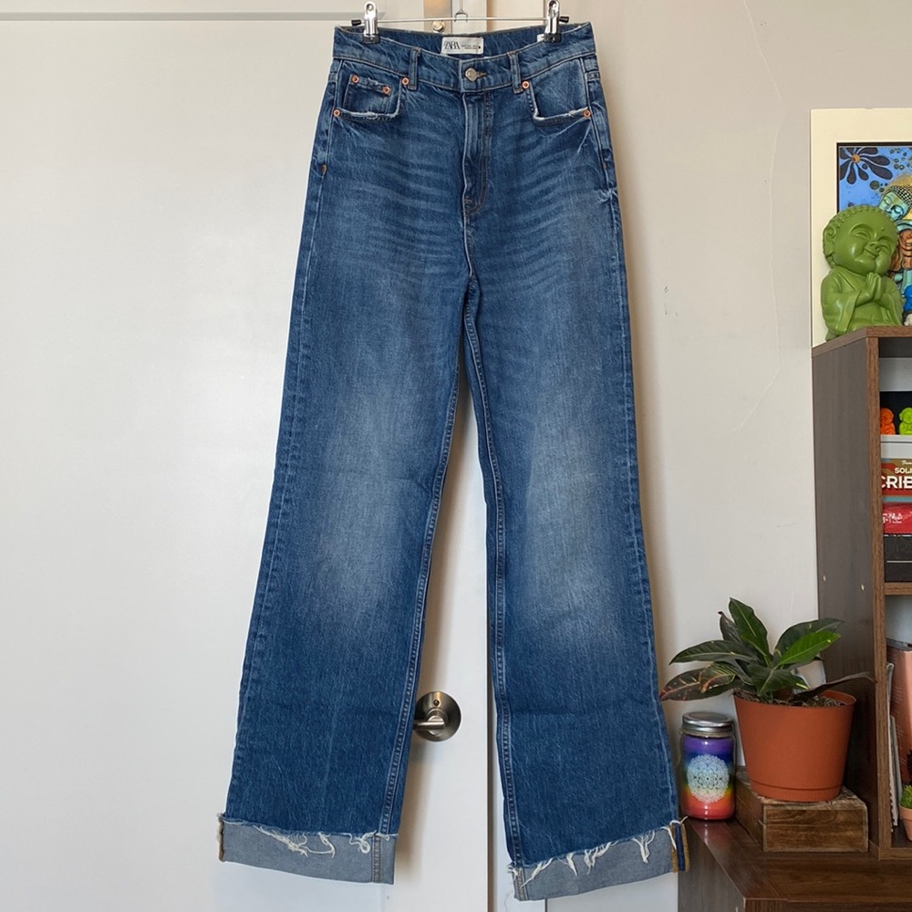 Zara “The 90’s Full Length” dark wash jeans